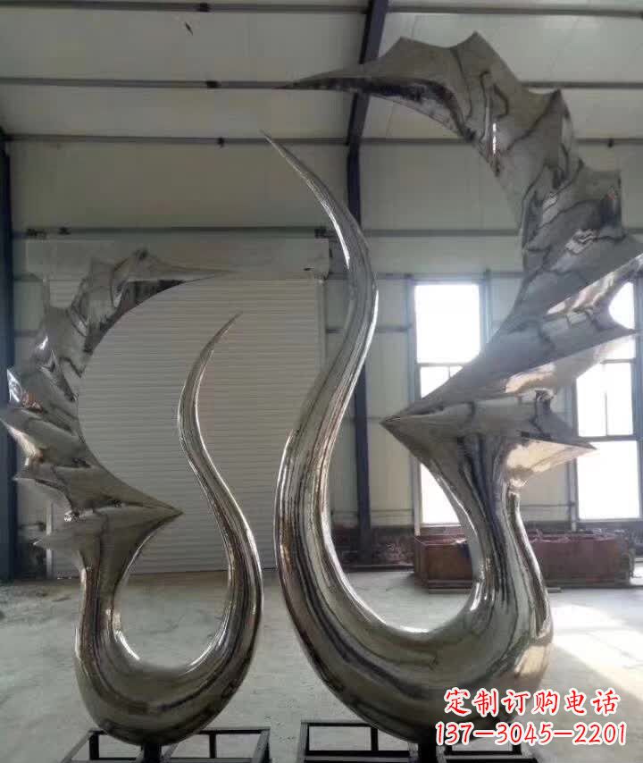 抽象天鹅不-锈-钢-雕-塑-