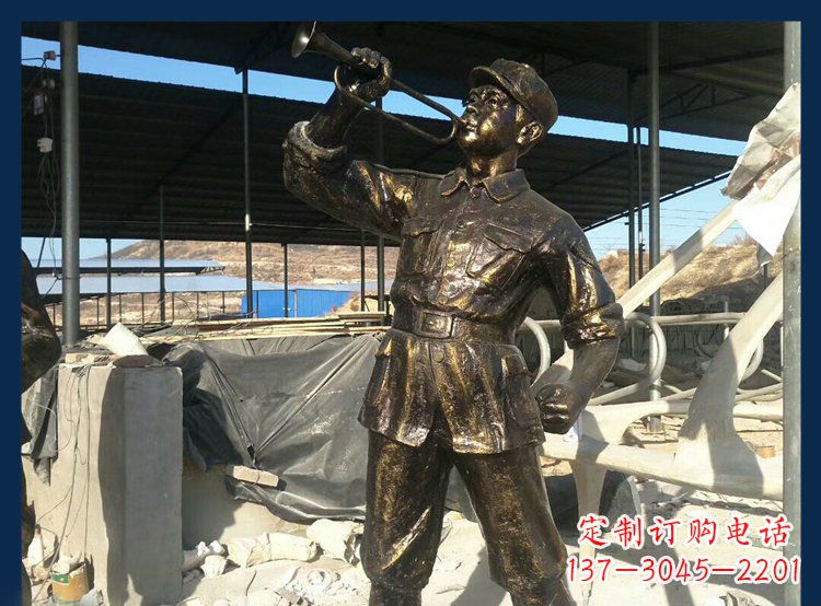 冲锋号雕塑永远记住八路军 冲锋号雕塑永远记住八路军
