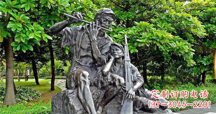 吹笛子公园人物雕塑