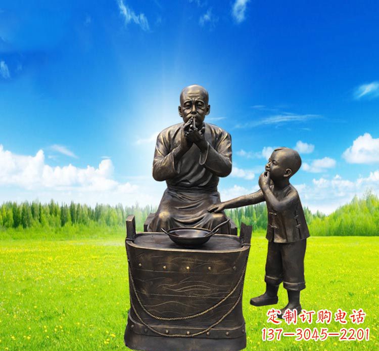 糖果小品铜雕吹糖人 糖果小品铜雕吹糖人
