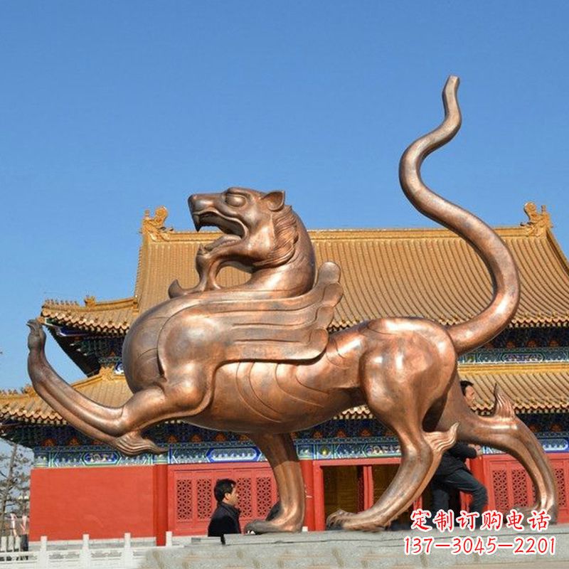 纯铜白虎雕塑-景区园林神兽中国传统文化动物雕塑