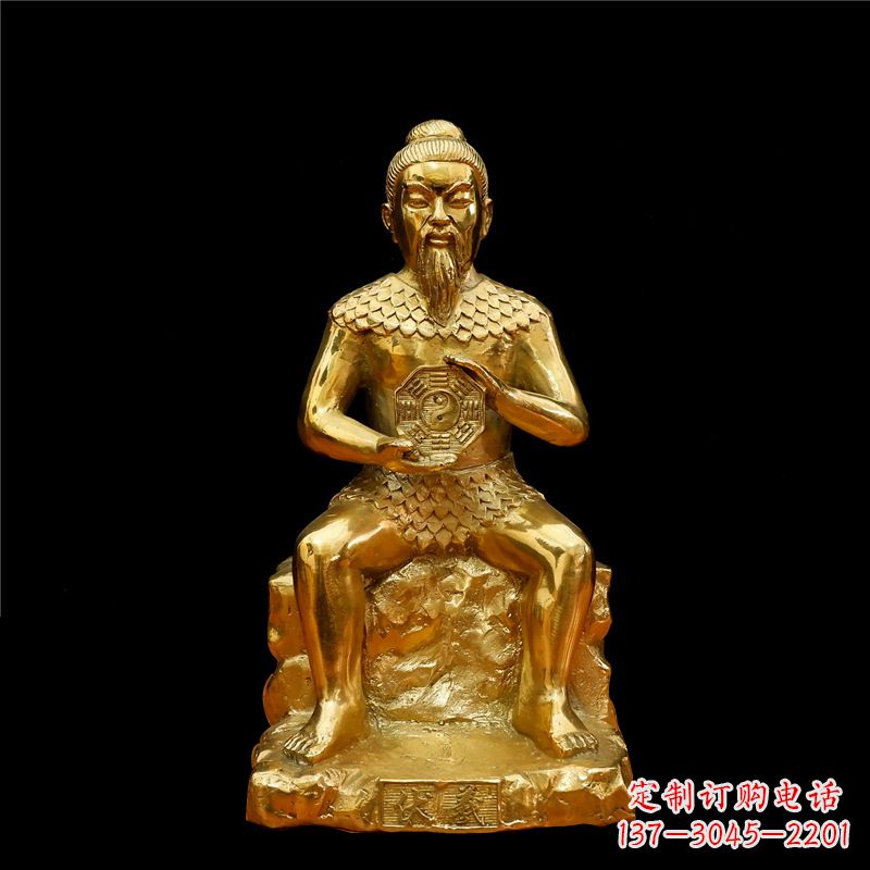 纯铜伏羲大帝神像 纯铜伏羲大帝神像