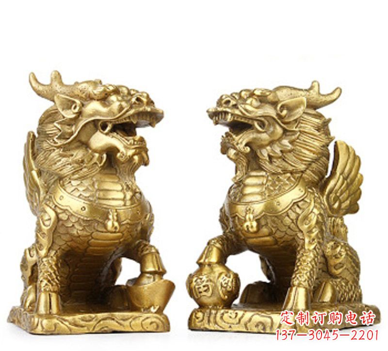 纯铜麒麟雕塑