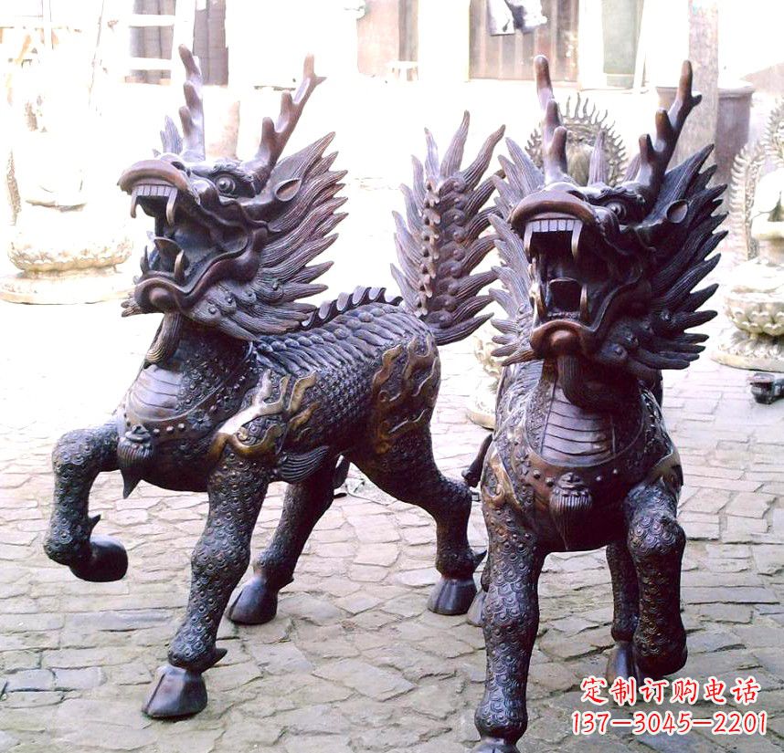 精美纯铜麒麟雕塑 精美纯铜麒麟雕塑