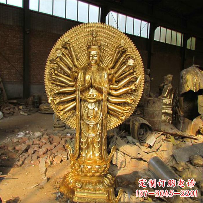 纯铜千手观音铜像