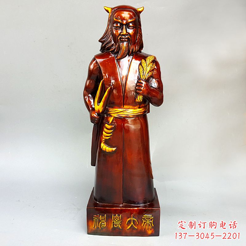 神农氏铜像传承炎帝文化的艺术之作 神农氏铜像传承炎帝文化的艺术之作