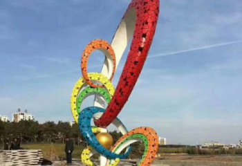 彩色不锈钢圆环雕塑极致美学之精品