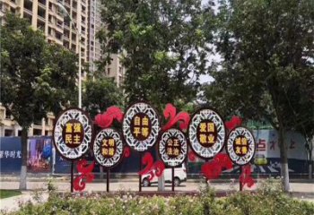 城市社会主义核心价值观体现——不锈钢雕塑