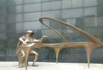 抽象钢琴雕塑街边景观的精美绝伦
