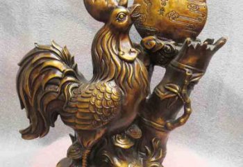 纯铜公鸡雕塑引领生肖动物摆件新风尚