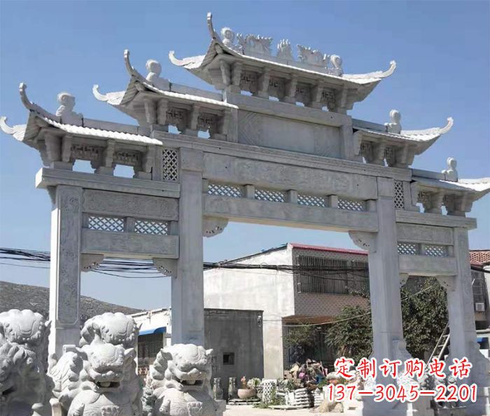 牌坊雕塑 - 村口/大型/石雕/牌坊 牌坊雕塑 - 村口/大型/石雕/牌坊