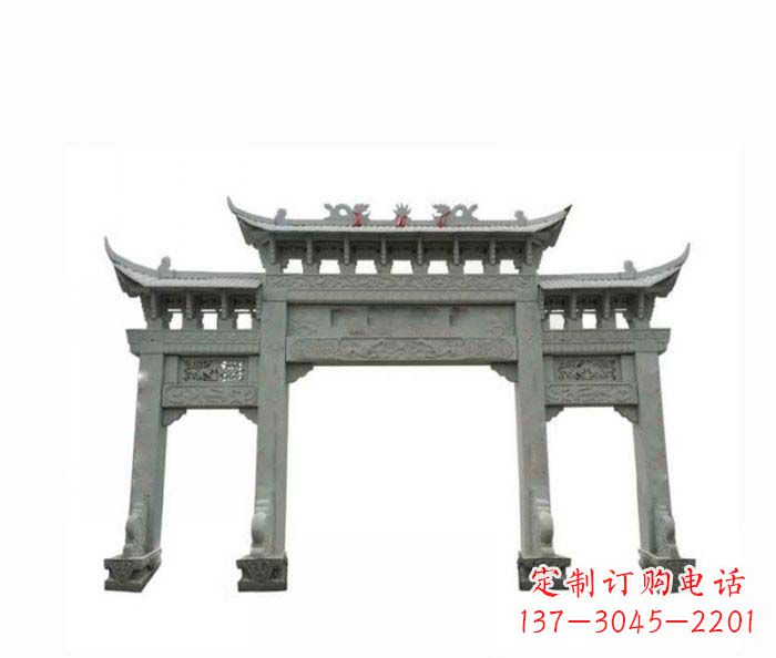 三门雕塑 - 村口/三门/牌楼/石雕 三门雕塑 - 村口/三门/牌楼/石雕
