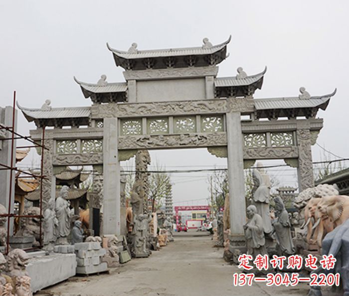 大理石牌坊石雕的精美 大理石牌坊石雕的精美