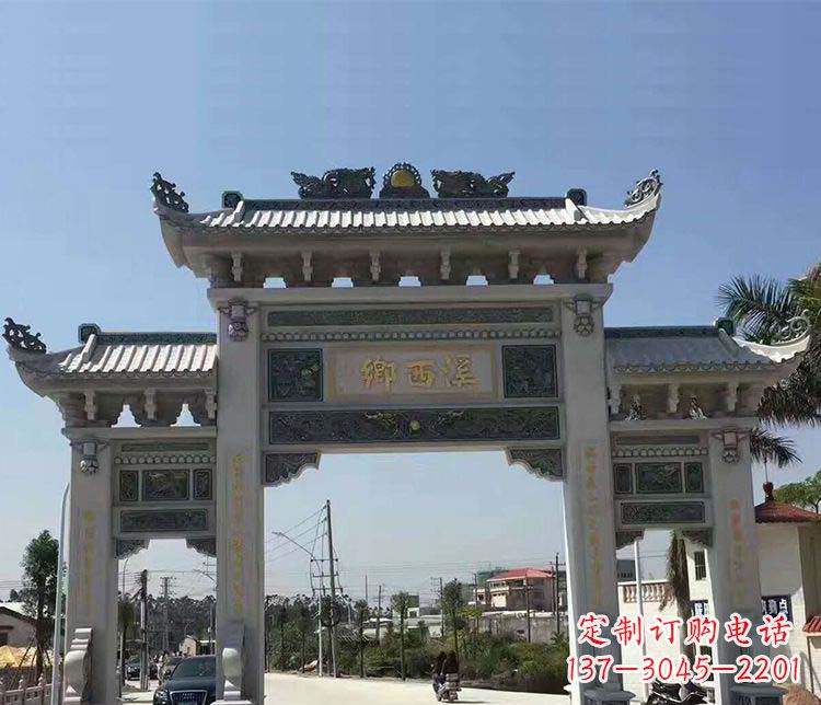 三门雕塑 - 村庄/三门/牌坊/石雕 三门雕塑 - 村庄/三门/牌坊/石雕