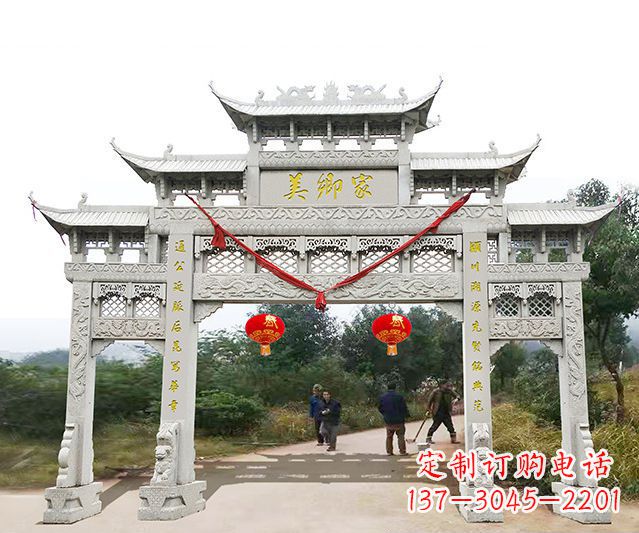 三门雕塑 - 村庄/三门/五楼/牌坊/石雕 三门雕塑 - 村庄/三门/五楼/牌坊/石雕