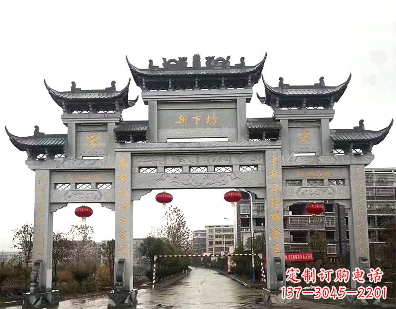 牌坊雕塑 - 村庄/牌坊/雕刻 牌坊雕塑 - 村庄/牌坊/雕刻