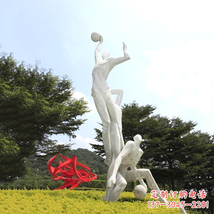 打篮球不锈钢网格雕塑-公园体育运动人物雕塑摆件