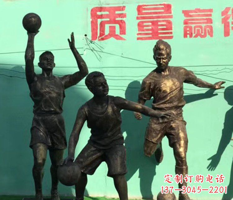 打篮球人物公园人物铜雕摆件