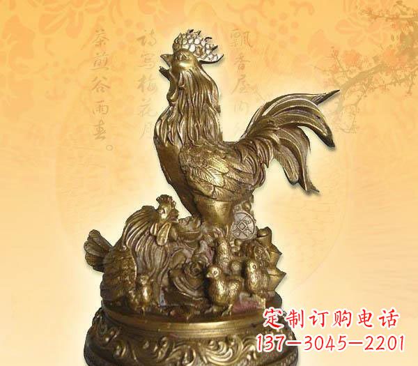打鸣的公鸡铜雕
