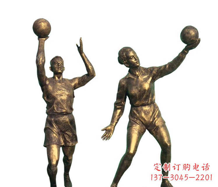 打球人物铜摆件