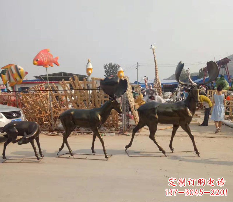 大角雕塑 - 大角/鹿群/铜雕 大角雕塑 - 大角/鹿群/铜雕