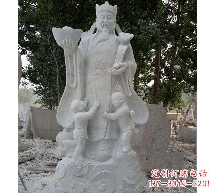 大理石财神雕塑——守护家庭繁荣 大理石财神雕塑——守护家庭繁荣