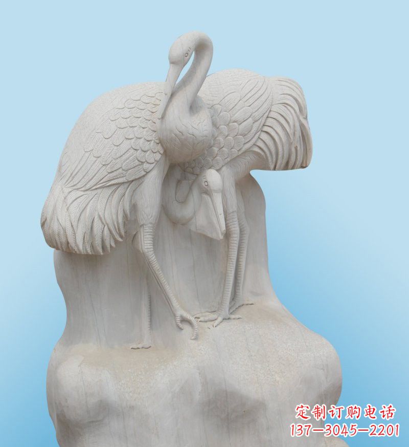 丹顶鹤雕塑 - 大理石/丹顶鹤/石雕 丹顶鹤雕塑 - 大理石/丹顶鹤/石雕