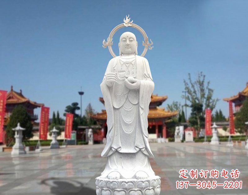 大理石地藏菩萨雕塑象征佛法的传承 大理石地藏菩萨雕塑象征佛法的传承