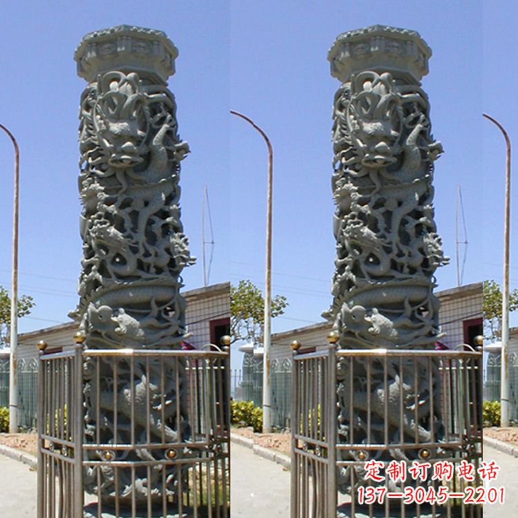 大理石雕刻龙柱
