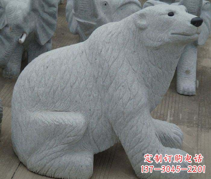 北极熊雕塑 - 大理石/动物/北极熊/石雕 北极熊雕塑 - 大理石/动物/北极熊/石雕