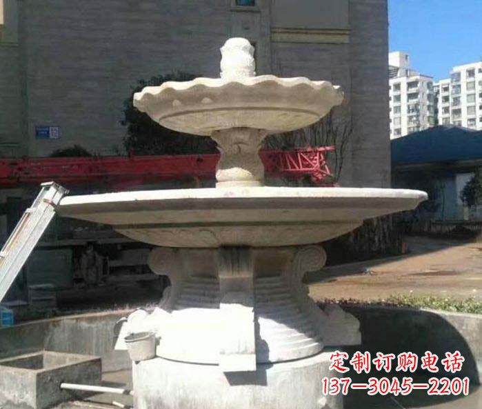 大理石多层喷泉别墅景观石雕