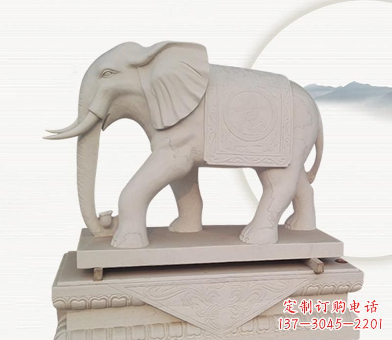 大理石雕塑 - 大理石/公园/大象 大理石雕塑 - 大理石/公园/大象