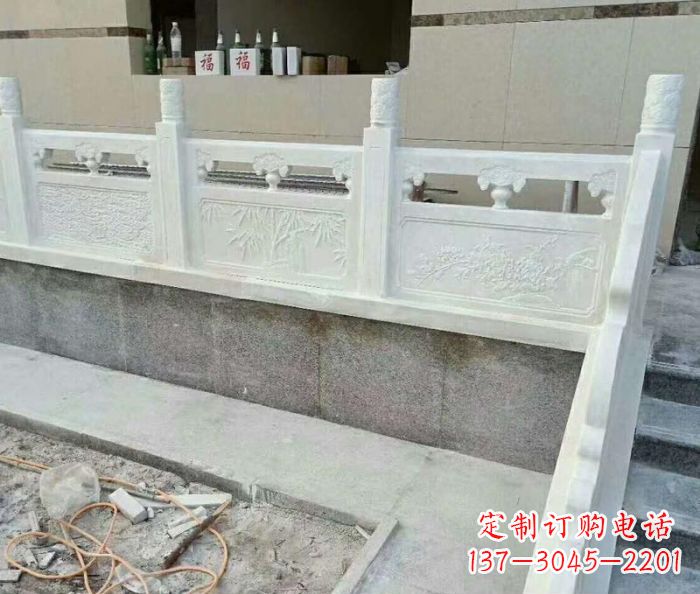 大理石国旗台石雕栏板 (3)