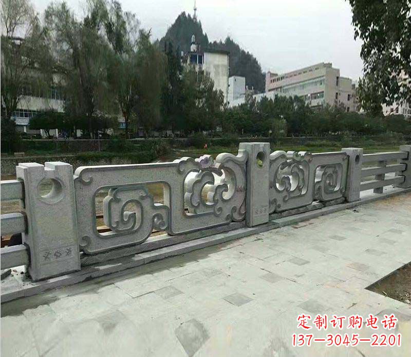 大理石户外石栏板石雕 (2)