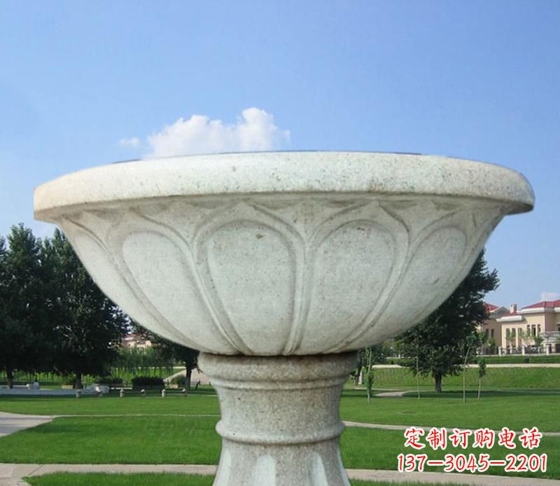 大理石花钵雕塑