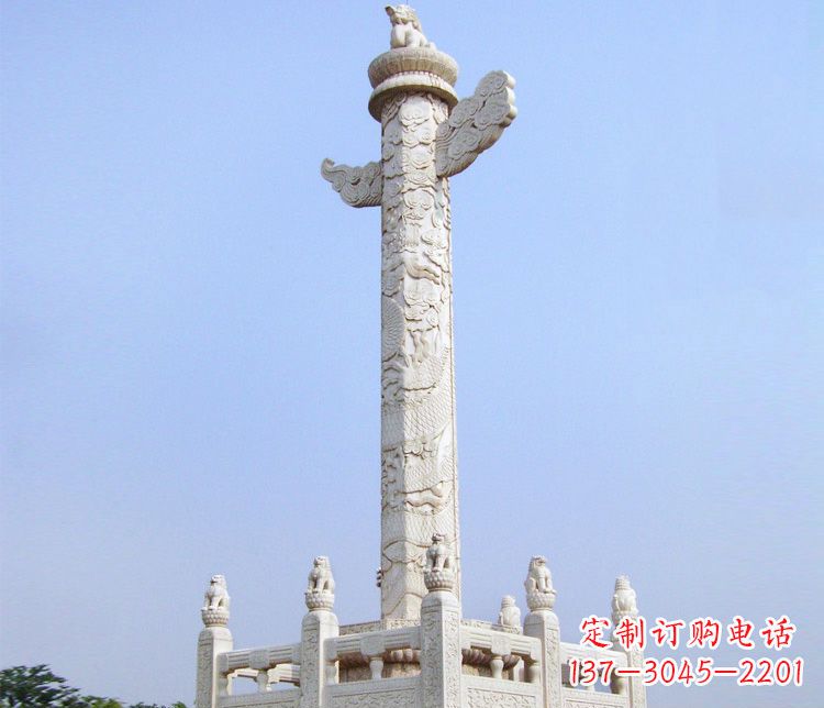 大理石华表广场盘龙柱石雕