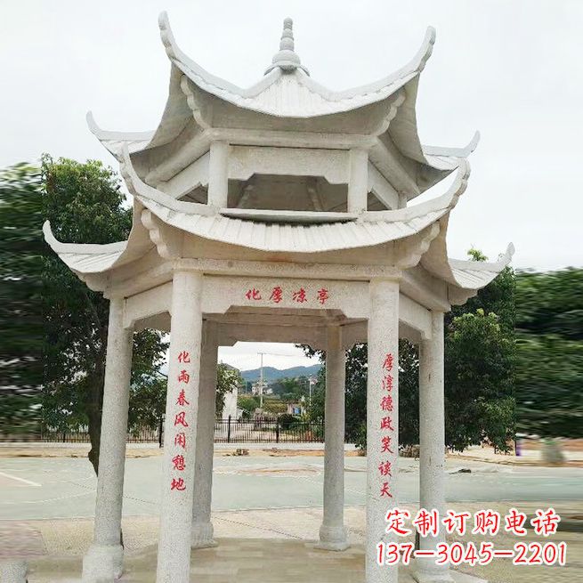 凉亭雕塑 - 大理石/凉亭/双层 凉亭雕塑 - 大理石/凉亭/双层