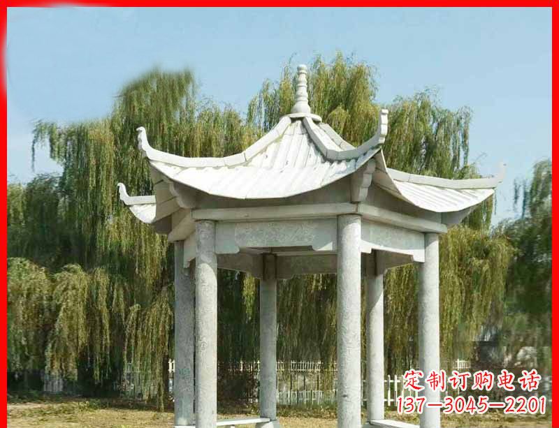 凉亭雕塑 - 大理石/六角/凉亭/公园/石雕 凉亭雕塑 - 大理石/六角/凉亭/公园/石雕