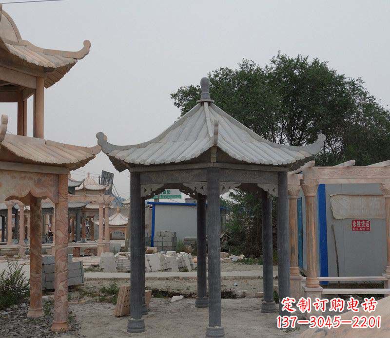 凉亭雕塑 - 大理石/六角/凉亭/公园/石雕 凉亭雕塑 - 大理石/六角/凉亭/公园/石雕