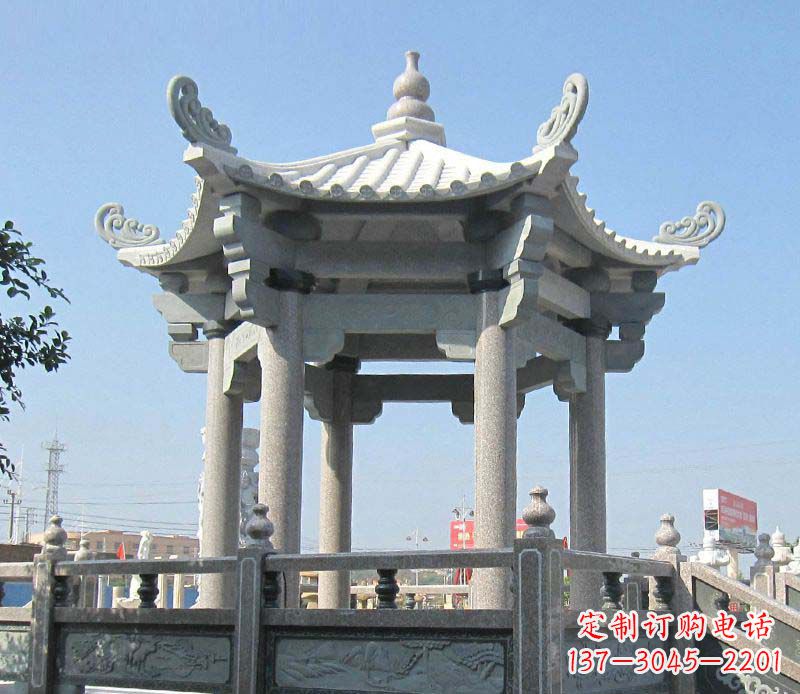 凉亭雕塑 - 大理石/六角/凉亭/石雕 凉亭雕塑 - 大理石/六角/凉亭/石雕