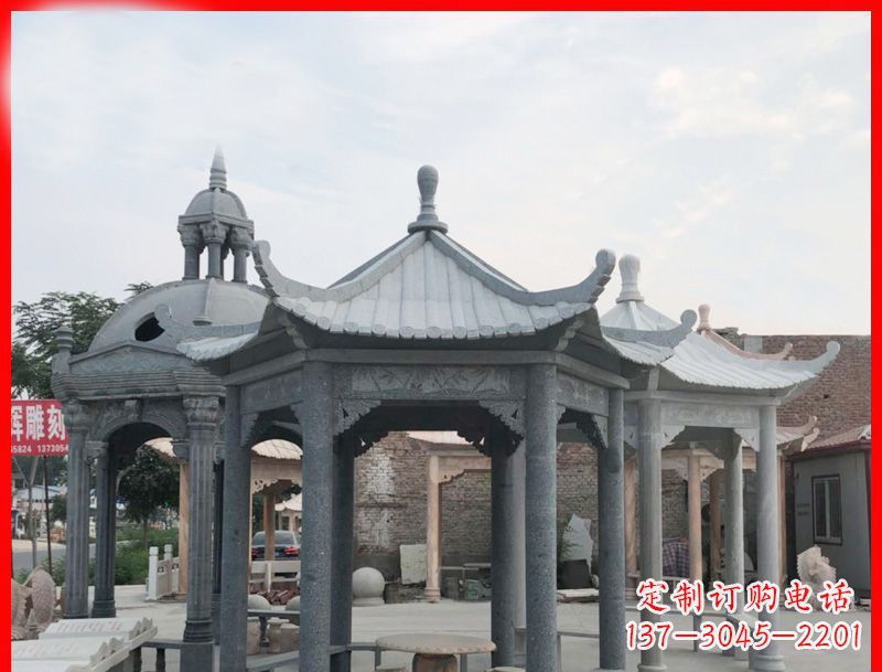 凉亭雕塑 - 大理石/六角/凉亭/公园/石雕 凉亭雕塑 - 大理石/六角/凉亭/公园/石雕