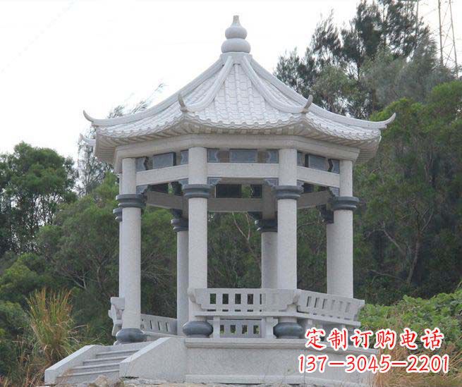 大理石六角石雕凉亭