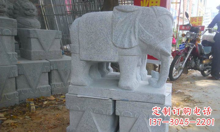 大理石门口大象招财镇宅石雕