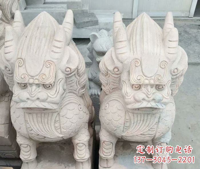 品质卓越的大理石麒麟古兽雕塑 品质卓越的大理石麒麟古兽雕塑