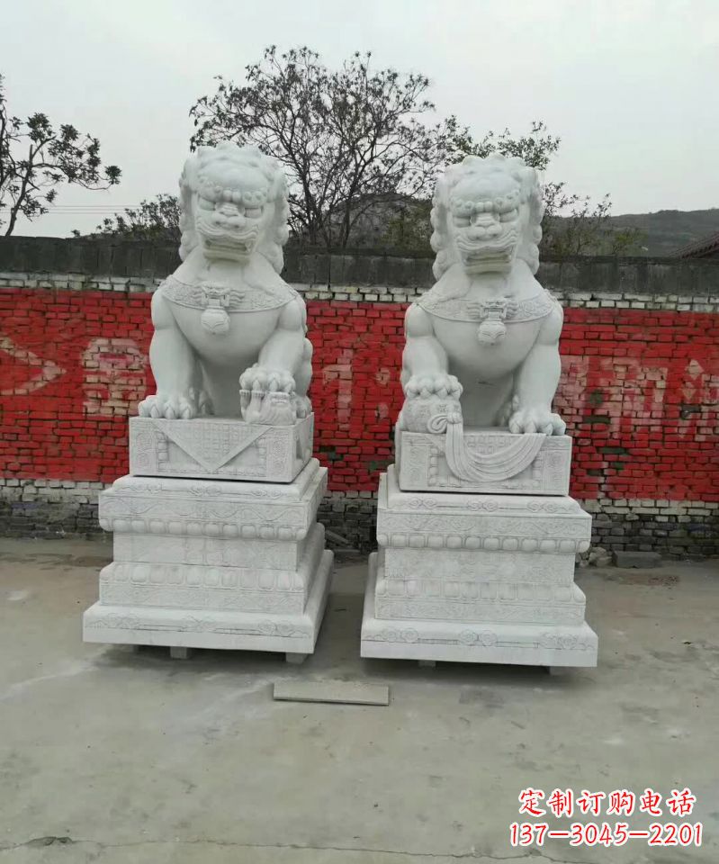 大理石狮子广场雕塑