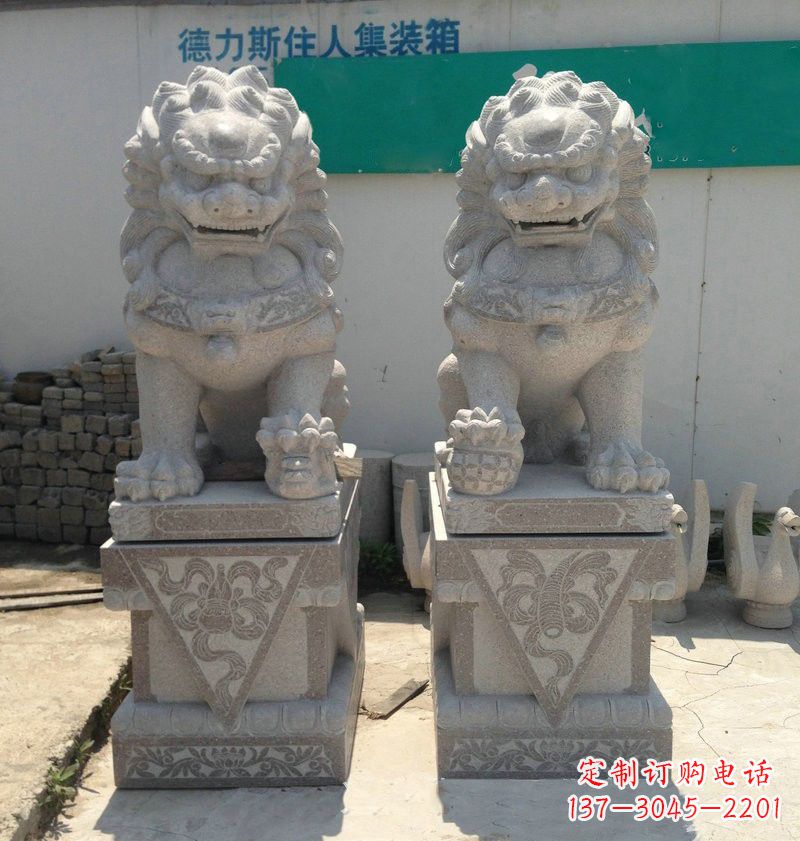 大理石狮子石雕刻