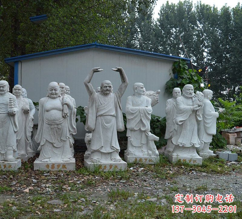 大理石十八罗汉雕塑