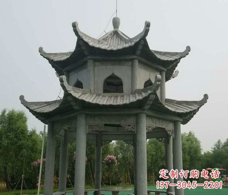 凉亭雕塑 - 大理石/双层/凉亭/石雕 凉亭雕塑 - 大理石/双层/凉亭/石雕