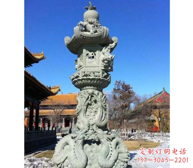大理石寺庙景观石灯