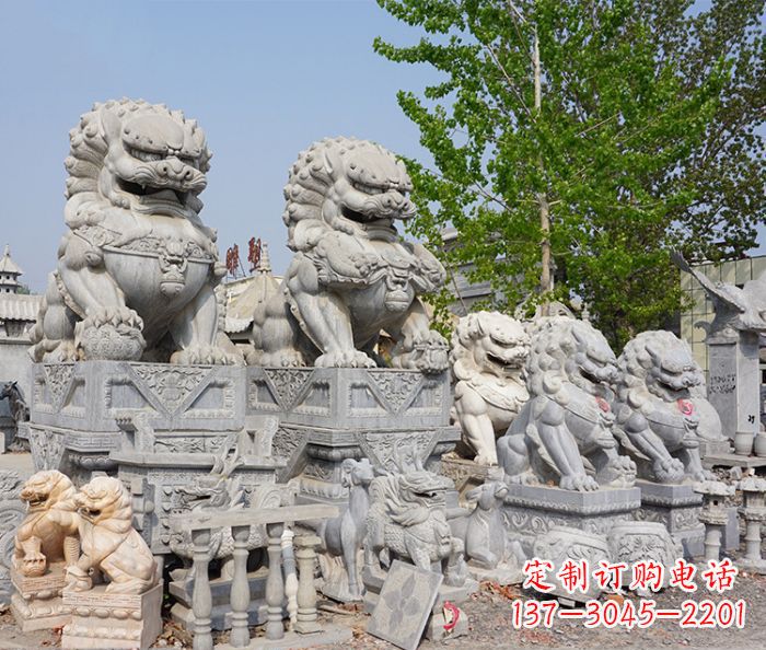 石狮子雕塑 - 大理石/寺庙/石狮子 石狮子雕塑 - 大理石/寺庙/石狮子